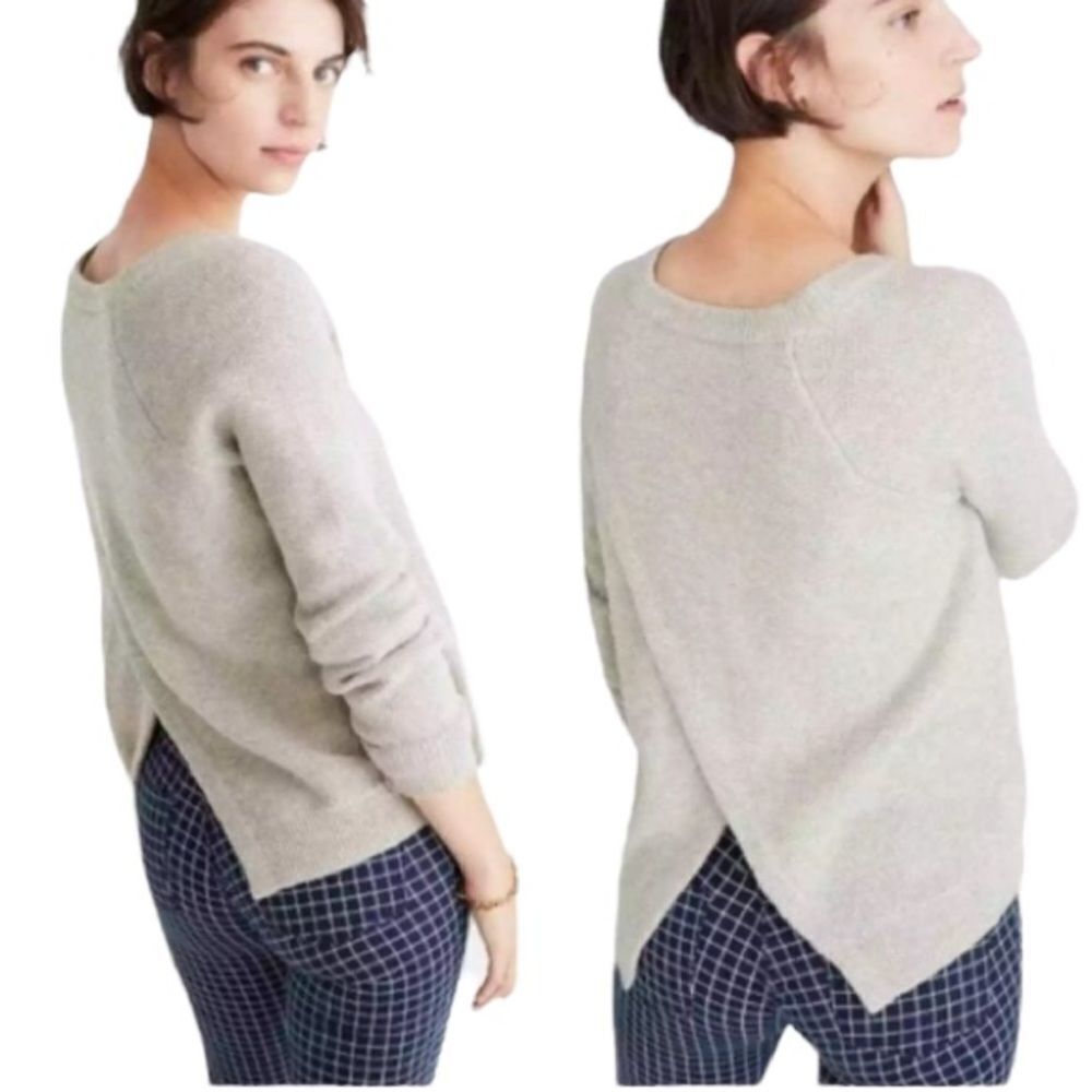 Ladies Madewell Province Cross-Back Pullover Sweater Grey Size Small